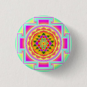 Sri Yantra Sacred Geometry 1 Inch Round Button