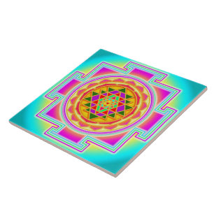 Sri Yantra Sacred Geometry Tile