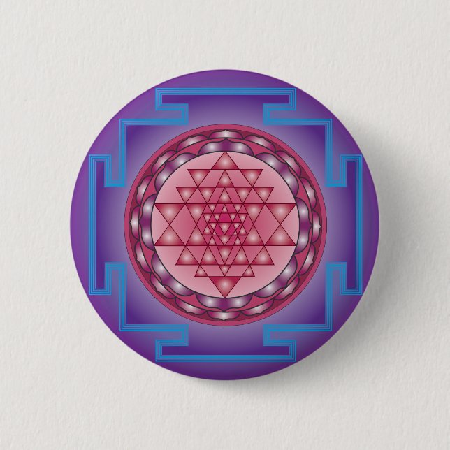 SRI YANTRA - SANCTUARY 2 INCH ROUND BUTTON (Front)