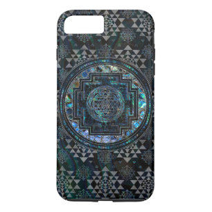 Sri Yantra  / Sri Chakra Abalone Shell and Silver Case-Mate iPhone Case