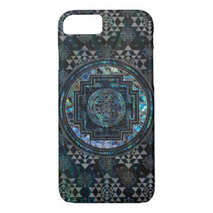 Sri Yantra  / Sri Chakra Abalone Shell and Silver Case-Mate iPhone Case