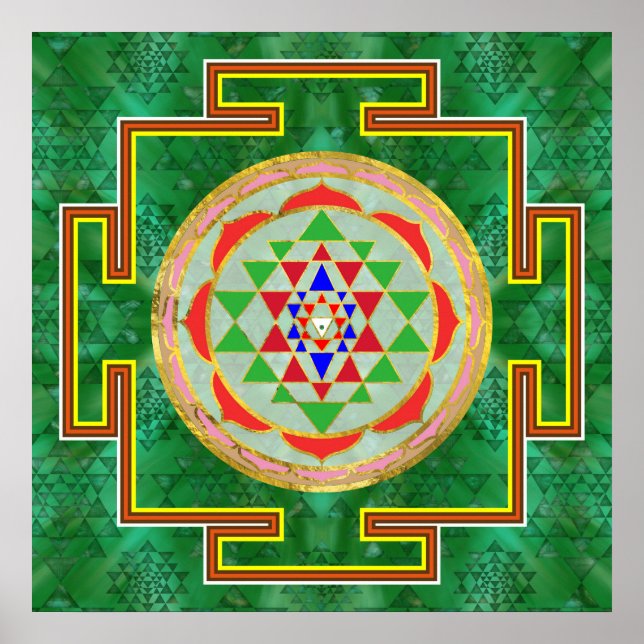Sri Yantra  / Sri Chakra in color Poster (Front)