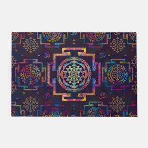 Sri Yantra / Sri Chakra in colour Doormat