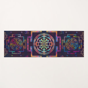 Sri Yantra  / Sri Chakra in colour Yoga Mat
