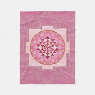 Sri Yantra / Sri Chakra in lotus Fleece Blanket