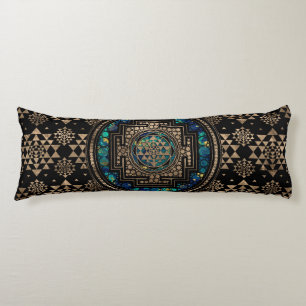 Sri Yantra  / Sri Chakra Marble and Gold Body Pillow