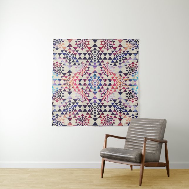 Sri Yantra  / Sri Chakra Pattern - Paint texture Tapestry (In Situ)