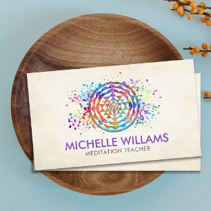 Sri Yantra  / Sri Chakra watercolor Business Card
