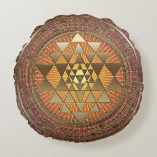 Sri Yantra Sun pourpre - coussin