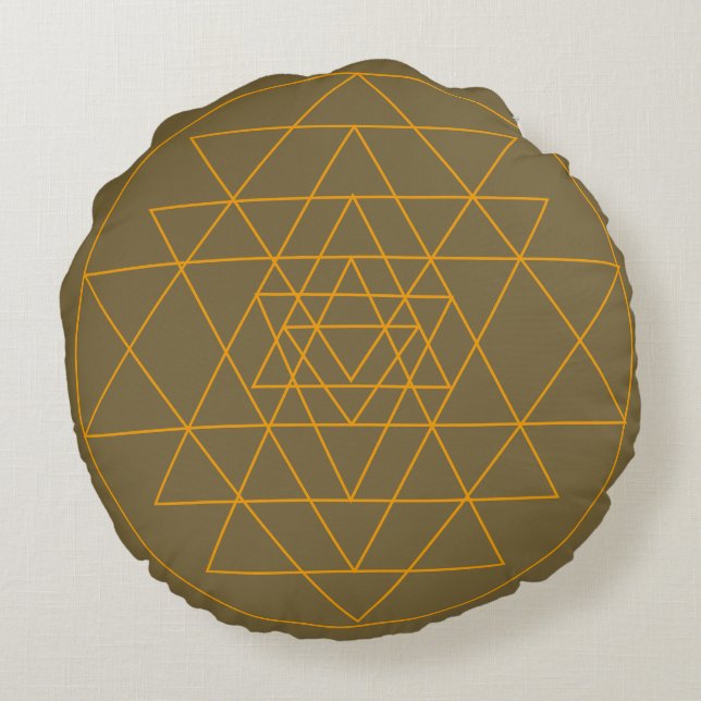 Sri Yantra sur le coussin Brown (Dos)