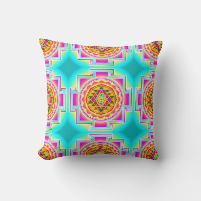 Sri Yantra Throw Pillow (Front)