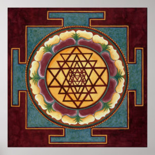 Sri Yantra water colour Poster