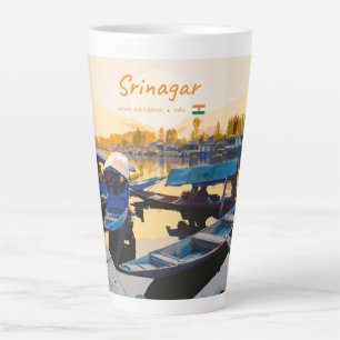 Srinagar, India - Dal Lake Shikara Boats Large Latte Mug