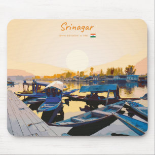 Srinagar, India - Dal Lake Shikara Boats Mouse Pad