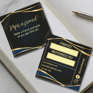 Sript Gold and Black Refera friend Loyalty Card