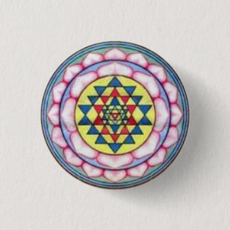 sriyantra in Lotus 1 Inch Round Button