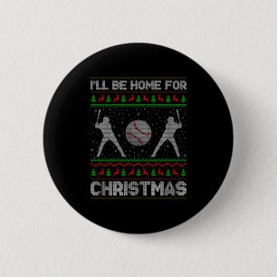 Srty Baseball Player Ugly Christmas Sweaters Xmas 2 Inch Round Button