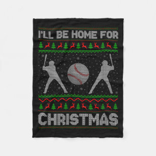 Srty Baseball Player Ugly Christmas Sweaters Xmas  Fleece Blanket