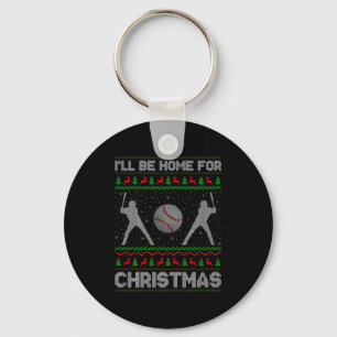 Srty Baseball Player Ugly Christmas Sweaters Xmas Keychain