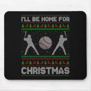 Srty Baseball Player Ugly Christmas Sweaters Xmas Mouse Pad