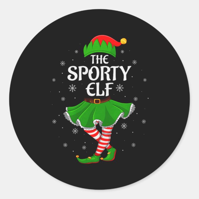 Srty Elf Christmas Family Girls Women Elf Squad Xm Classic Round Sticker (Front)