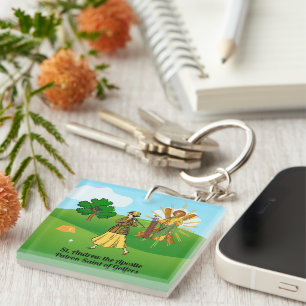 SS. Andrew & Jude with 2 Female Golfers Keychain