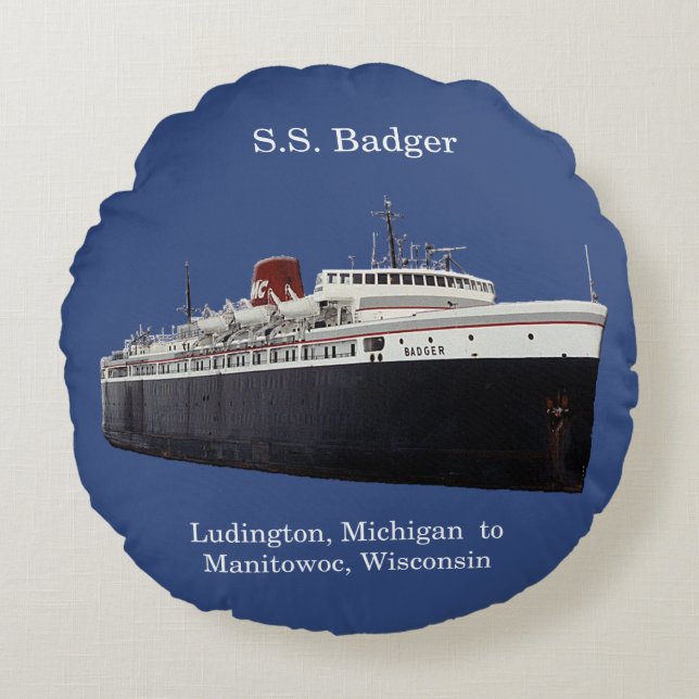 SS Badger round pillow (Front)