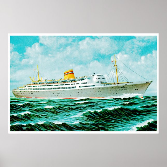 ss Bergenfjord at Sea Poster (Front)