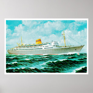 ss Bergensfjord at Sea Poster