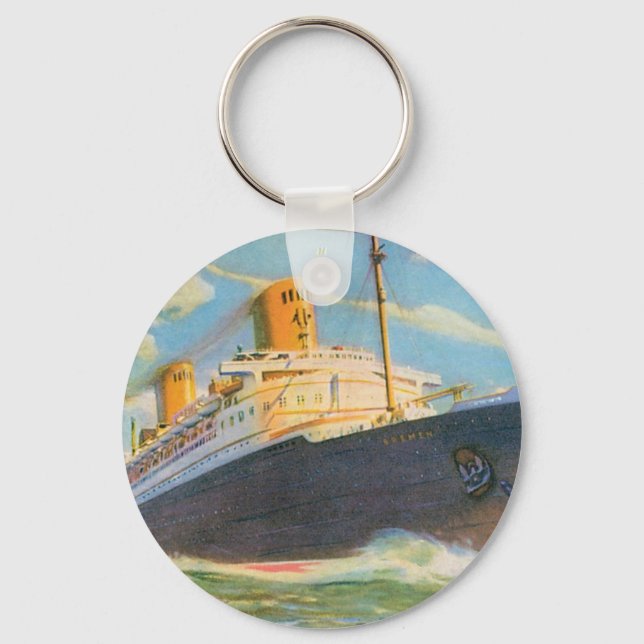 SS Bremen at Sea Keychain (Front)