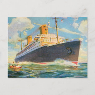SS Bremen at Sea Postcard