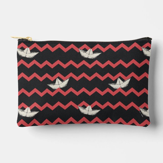 SS Georgie Boat Chevron Pattern Accessory Pouch (Front)