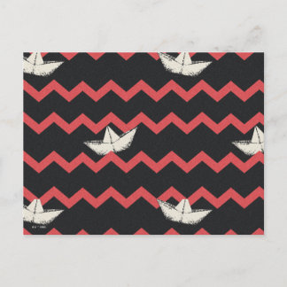 SS Georgie Boat Chevron Pattern Postcard