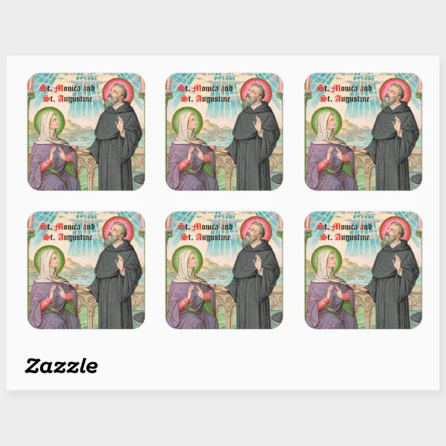 SS. Monica and Augustine at Ostia (SAU 047) Square Sticker (Sheet)