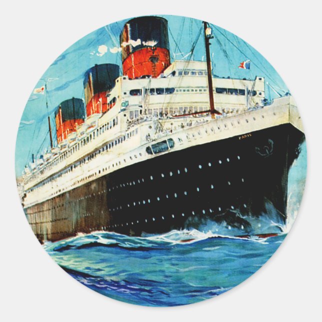 ss Paris ~ French Line Classic Round Sticker (Front)