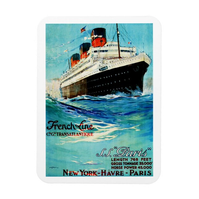 ss Paris ~ French Line Magnet (Vertical)