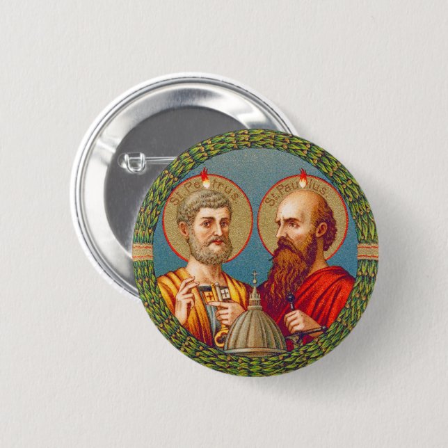 SS. Peter and Paul, Apostles (JMAS 01) 2 Inch Round Button (Front & Back)