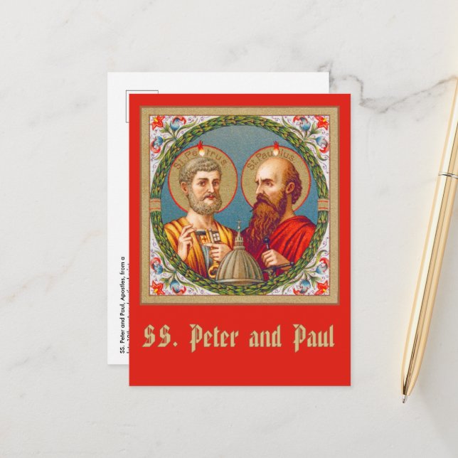 SS. Pierre et Paul, Apôtres (JMAS 01) Carte postal (Devant/Arrière en situation)