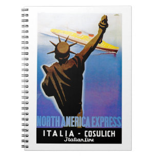 ss Rex passing Statue of Liberty Notebook