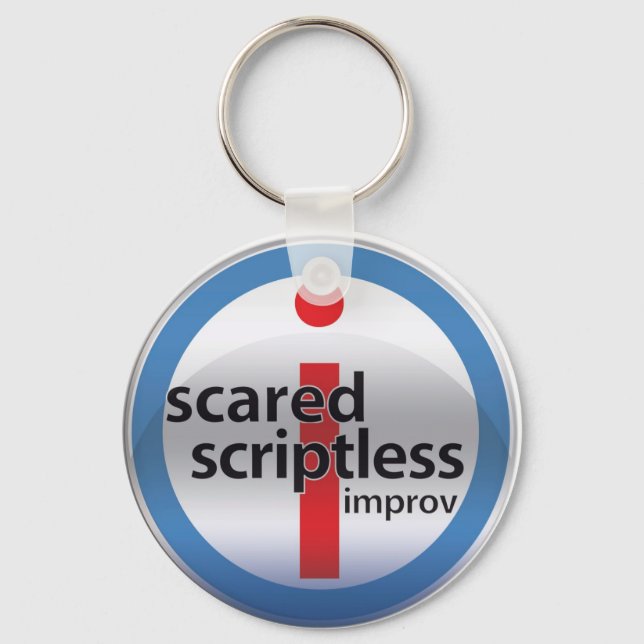 SS round glass logo keyring (Front)