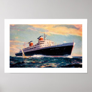 ss United States at Sea Poster