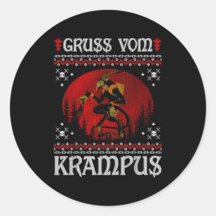Ss Vom Krampus Christmas Evil Xmas Horror Ugly Swe Classic Round Sticker