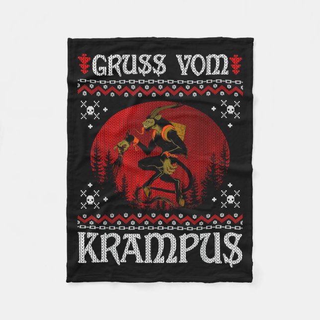 Ss Vom Krampus Christmas Evil Xmas Horror Ugly Swe Fleece Blanket (Front)