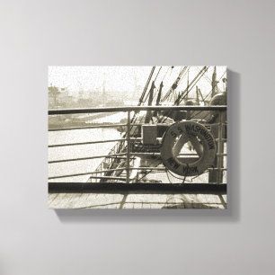 SS Washington Luxury Liner Cruise Ship 1930's Deck Canvas Print