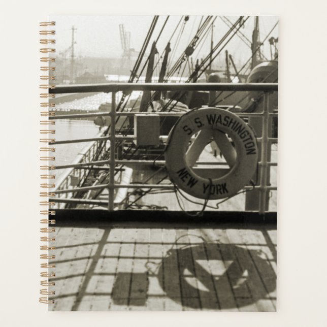 SS Washington Luxury Liner Cruise Ship 1930's Deck Planner (Front)