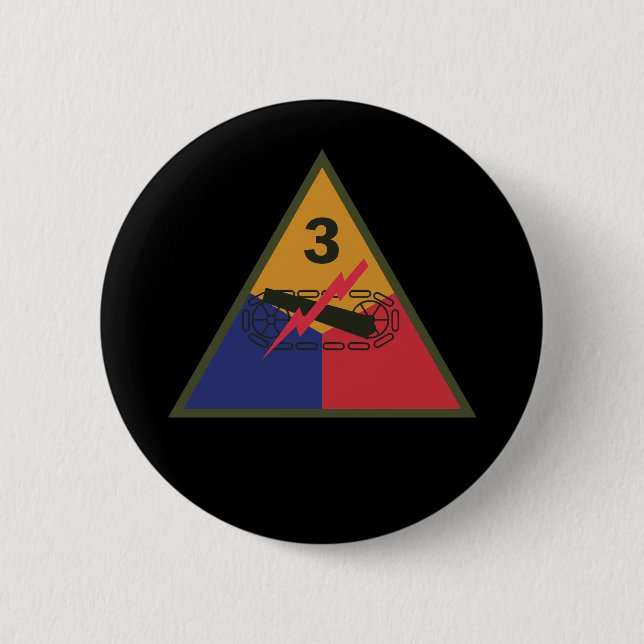 SSI - 3rd Armoured Division X 300 2 Inch Round Button (Front)