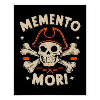 Sskull and bones with a pirate hat - Memento mori Poster