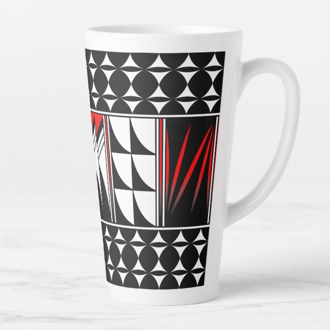 sSouthwest Feather Blessings in Red Latte Mug (Right)