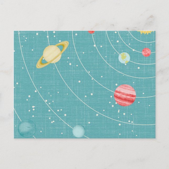 SSP CARTOON KIDS SOLAR SYSTEM PAPER PLANETS STARS POSTCARD (Front)
