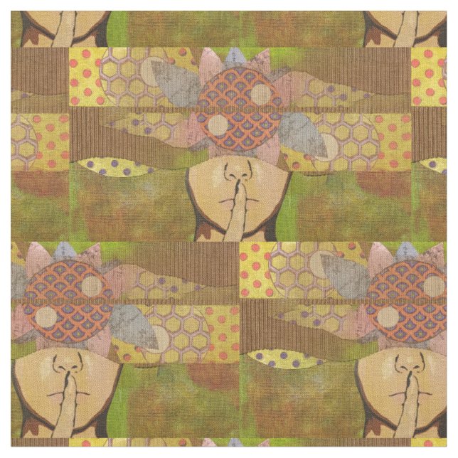 ssshhhh  Collage Fabric (Close Up)